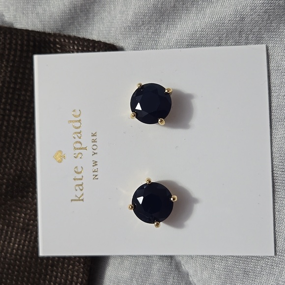 Kate Spade Stud Earrings - Navy Stone With Gold - NEW With Dust bag - Picture 2 of 3
